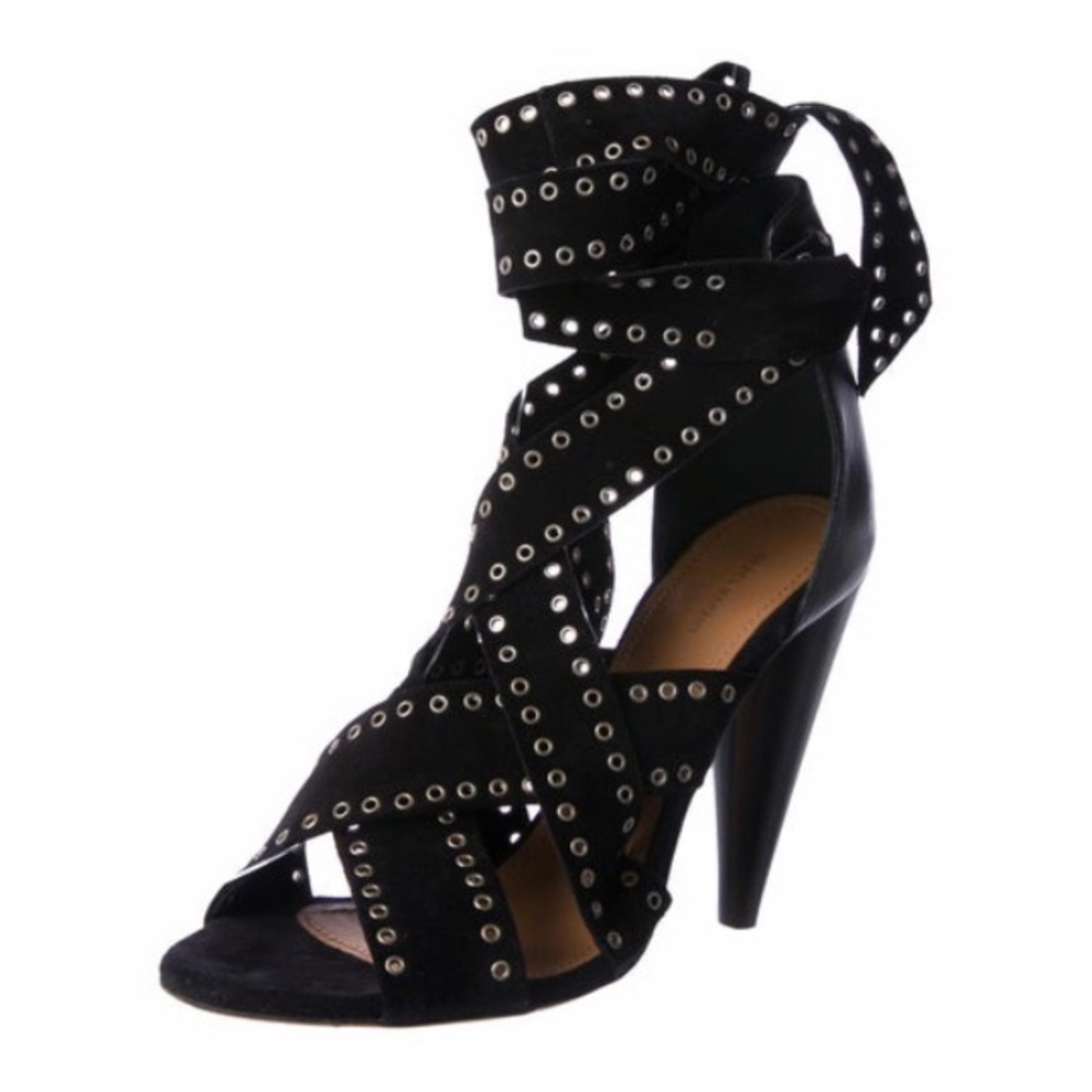 Isabel Marant Anaid Suede Gromet Sandals - Picture 2 of 7